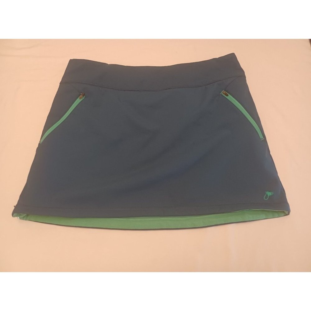 Fishe Wear Skirt Women Sz XL Blue Green Fleece Lined Side Zip Outdoor Soft Shell